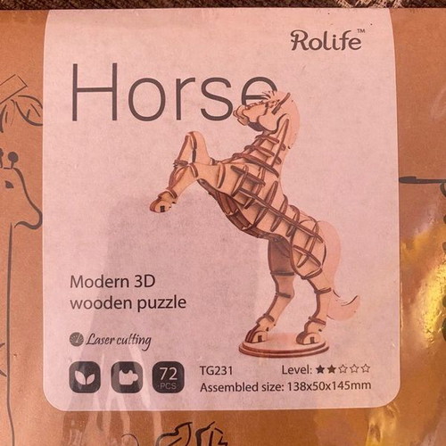 Horse Rolife Wooden 3D Puzzle new sealed