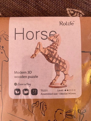Horse Rolife Wooden 3D Puzzle new sealed