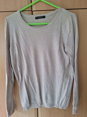 Mango fine knit blouse size M used beige