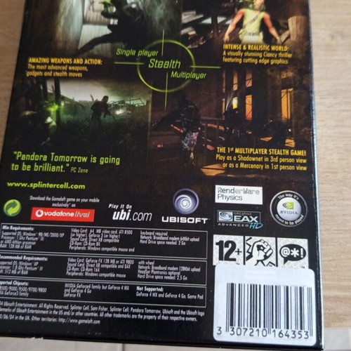 Splinter Cell Pandora Tomorrow PC game like new