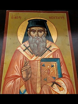 Saint Nektarios Icon used, 30x40 cm