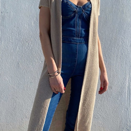 Knitted long cardigan Jdy new, beige, size XS