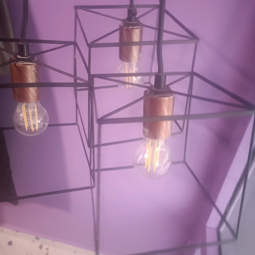Triple metal ceiling light like new