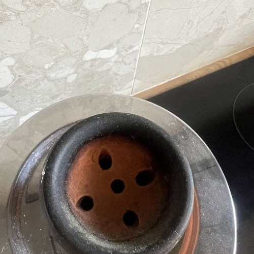 Shisha set used with 55 charcoal pieces and bowl