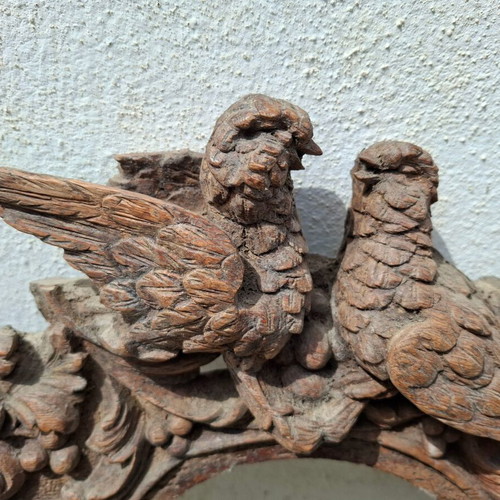 Handmade wood carving used 19th century for mirror