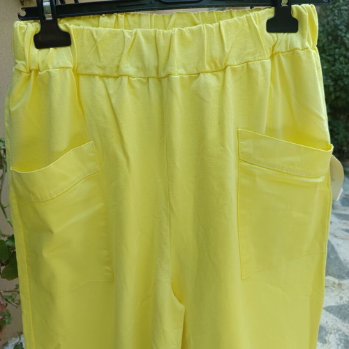 Cotton Salvari pants one size yellow new, made in Italy