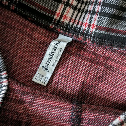 Stradivarius skort plaid XS with inner shorts