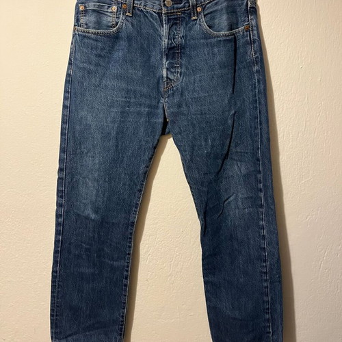 Levi's 501 men blue jeans pants used W32 L30