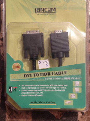 DVI to HDB Cable 1.8 meters new