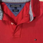 Tommy Hilfiger Men Polo Shirt, red, size L, regular fit premium pique