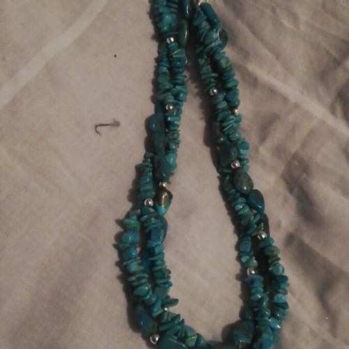 Necklace 20 cm like new, green and turquoise