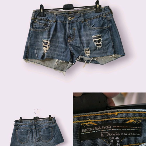 Y2K denim shorts Bershka used, size large, blue