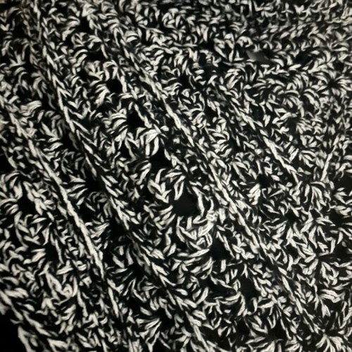 Handmade knitted scarf with hood made to order, black and white