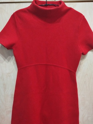 Zara red mini knitted dress like new, small-medium