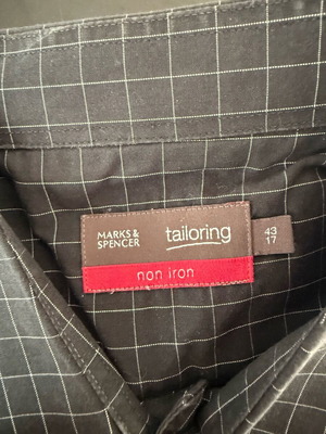 M&S men's casual striped shirt XL like new, black
