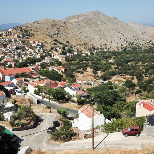 Land plot in Lieni, Symi, buildable, 200 m² with sea view