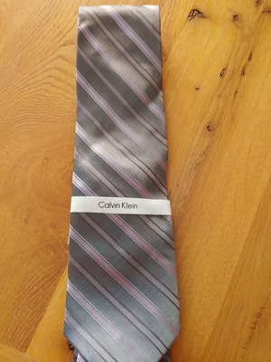 Calvin Klein silk tie new, gray and purple