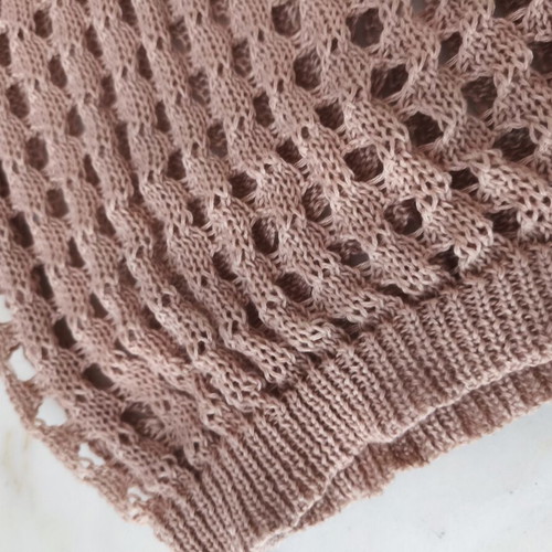 Knitted blouse dress new, pink beige powder shade, versatile beachwear