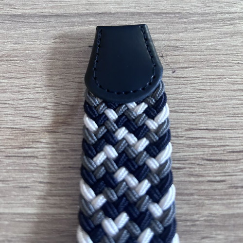 Mcan men's braided belt size 110cm new, black and grey
