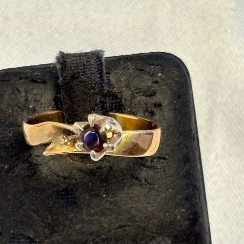 Garnet ring 14 ct used, size 54
