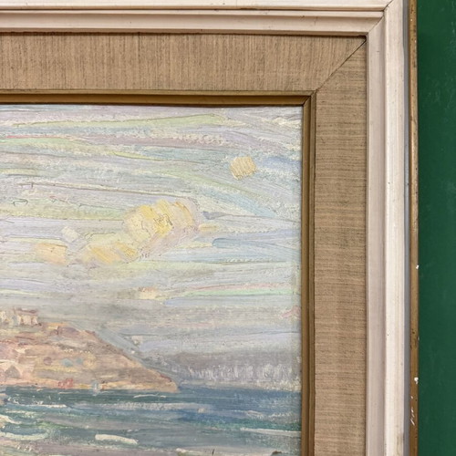 Ζωγραφικό έργο Ν. Κουκάκη μεταχειρισμένο, κορνιζαρισμένο, θέμα ακτή
