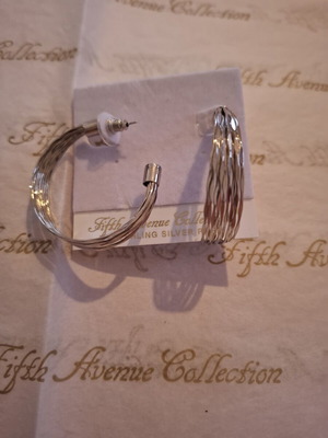 Inspired Look medium silver hoop earrings