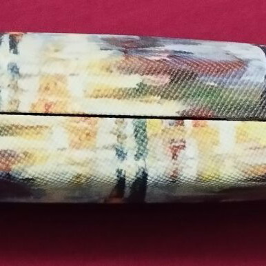 Glasses case with embossed couple in rain design new, multicolored