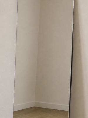 Mirror used with small crack on upper right