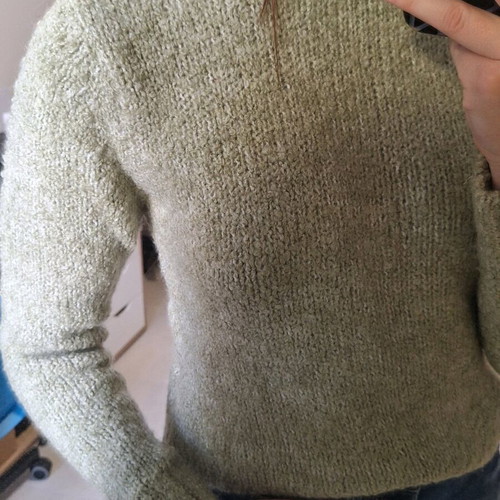 Knitted sweater with light turtleneck green new, size S