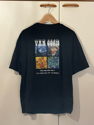 Van Gogh T-shirt used, size M, black Shein