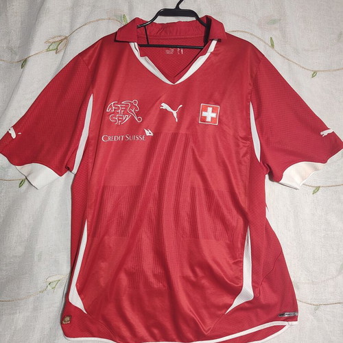 Puma Switzerland SFV Home Soccer Jersey Shirt Red White Size L Credit Suisse
