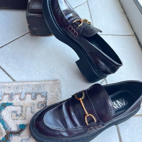 Zara moccasins burgundy size 40 used, very good condition