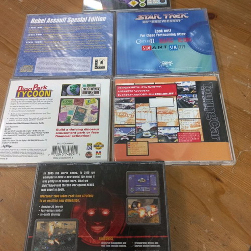 Pc games lot with Warzone 2100, Dinopark Tycoon, Touring Car, Rebel Assault, Star Trek