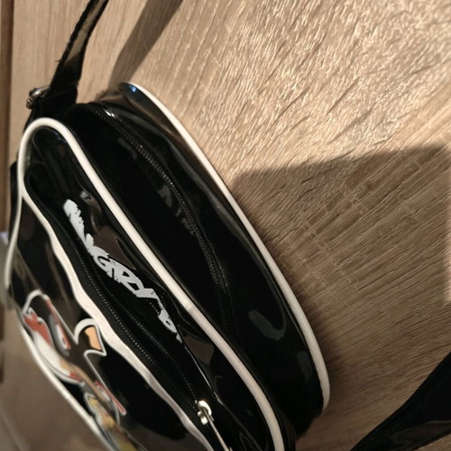 Angry Birds shoulder crossbody bag glossy like new, black