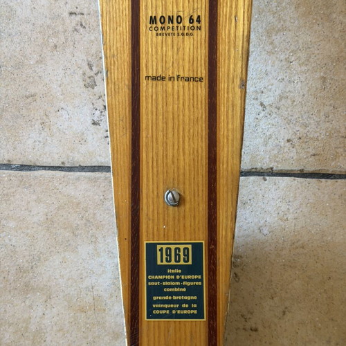 Reflex Mono 64 wooden water ski slalom board, 60s vintage