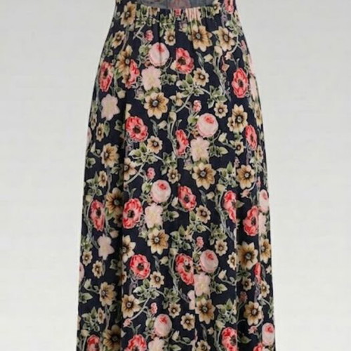 Long Floral Backless Dress