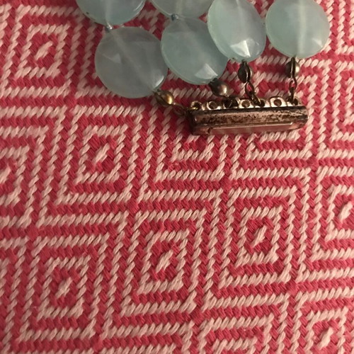 Antique bracelet from the 50s like new, semi-transparent aquamarine tone