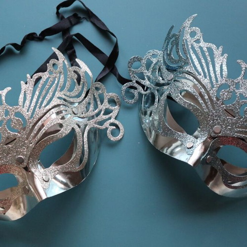 Carnival mask new in silver color