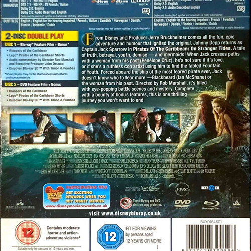 Pirates of the Caribbean On Stranger Tides Blu-Ray μεταχειρισμένο, περιπέτεια