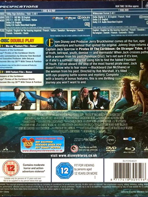 Pirates of the Caribbean On Stranger Tides Blu-Ray μεταχειρισμένο, περιπέτεια