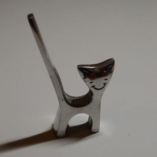 Metal decorative cat and mouse antiques set