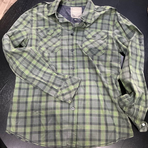 Bershka Checked Shirt like new, size M, multicolored green