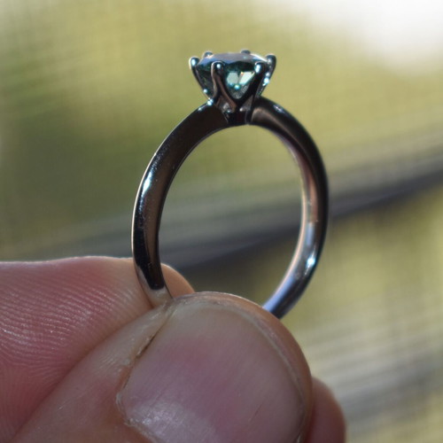 Silver Moissanite Solitaire Ring 1.00 Carat New With Certificate