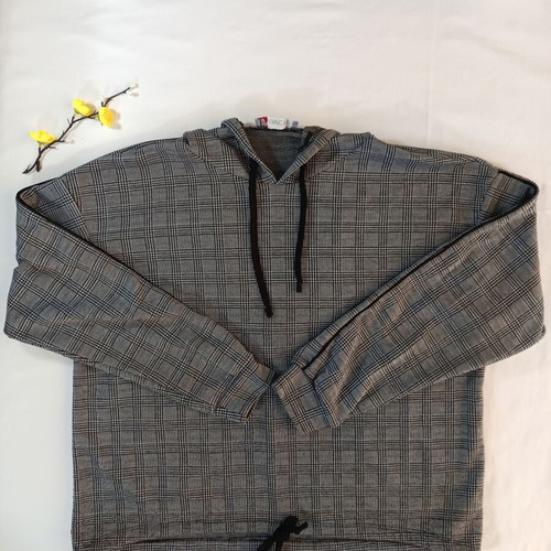 Love Me Checkered Hoodie Top Like New