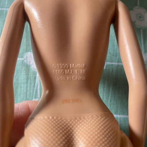 Barbie Mattel 1999 with handmade cotton dress and denim belt