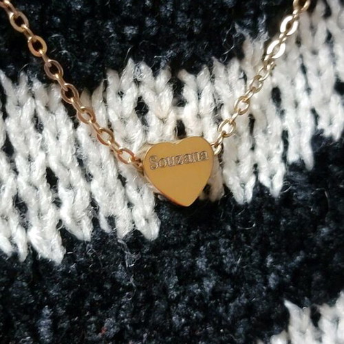 Heart necklace in rose gold stainless steel made to order