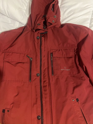 Navy & Green jacket used, size medium, red color