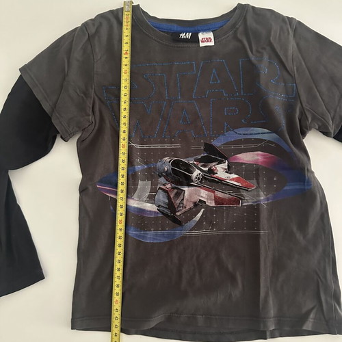 H&M Star Wars kids' double sleeve t-shirt size 8-10 years grey like new