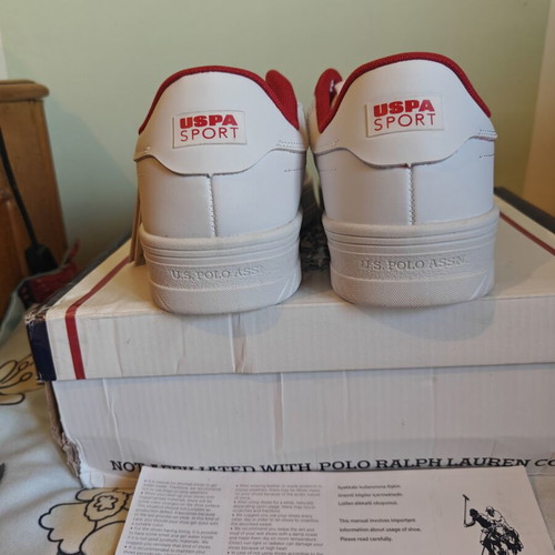 U.S. Polo Assn. sneakers new with tags, white and red, size 39