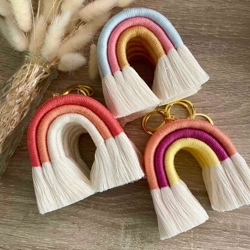 Boho rainbow bomboniere new, macrame natural style